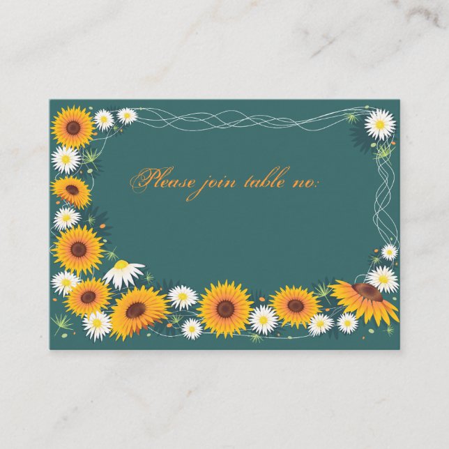Tarjeta del lugar de la mesa de la fiesta de boda  (Anverso)