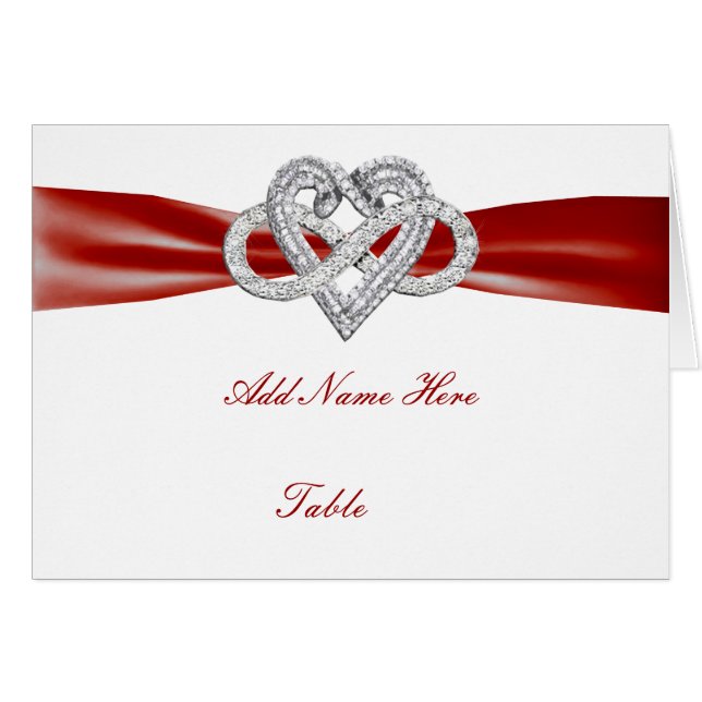 Tarjeta del lugar de la mesa del Boda del corazón  (Anverso (Horizontal))