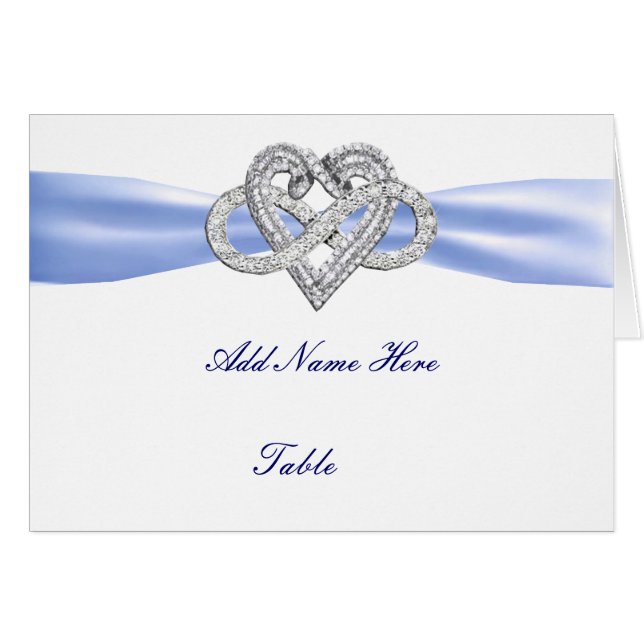 Tarjeta del lugar de la mesa del Boda del corazón  (Anverso (Horizontal))