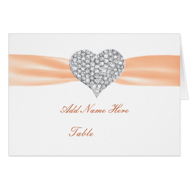 Tarjeta del lugar de la mesa del Boda del Naranja  (Anverso (Horizontal))