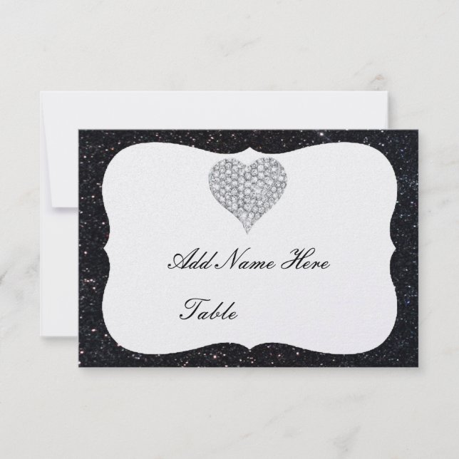 Tarjeta del lugar de la mesa del corazón del diama (Anverso)