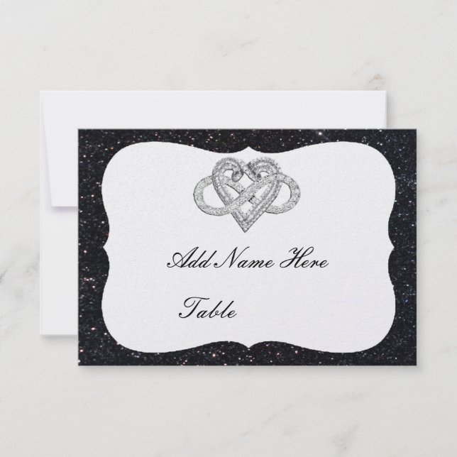 Tarjeta del lugar de la mesa del corazón infinito  (Anverso)
