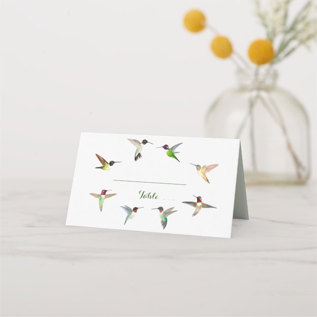 Tarjeta del lugar del Boda de Hummingbirds de Amér (Anverso)