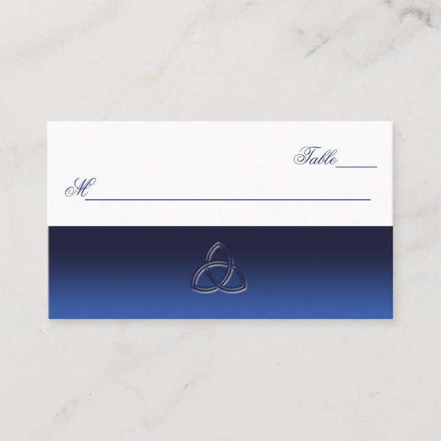 Tarjeta del lugar del Knot de amor azul y blanco c (Anverso)