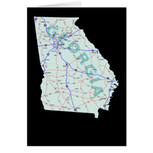 Tarjeta del mapa de Georgia