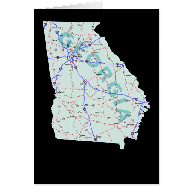 Tarjeta del mapa de Georgia (Frente)