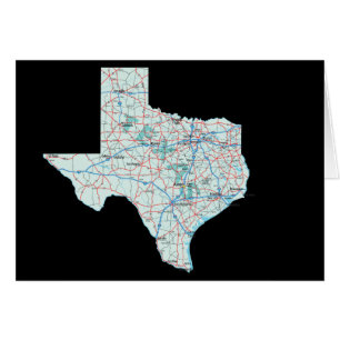 Tarjeta del mapa de Tejas