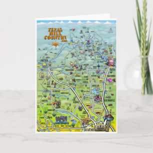 Tarjeta del mapa del dibujo animado del país de la