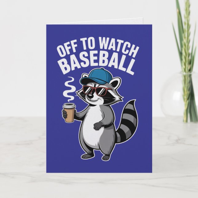 Tarjeta del Mapache para Ver Béisbol (Anverso)
