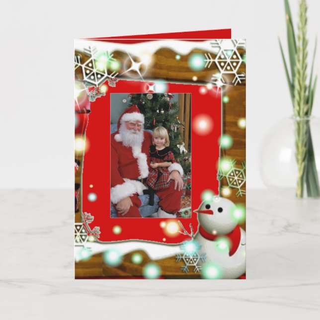 Tarjeta del marco de la foto del navidad (Anverso)