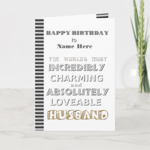 Tarjeta del marido del feliz cumpleaños