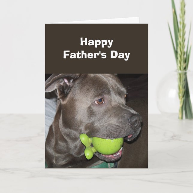 Tarjeta Del "Mascota" del perro Feliz Día del Padre (Anverso)