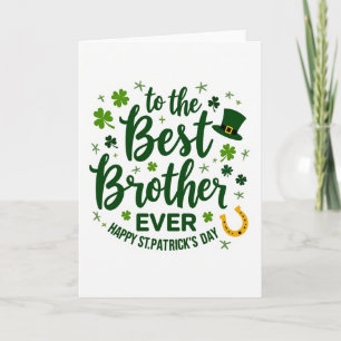 Tarjeta del Mejor Hermano de Trébol Verde
