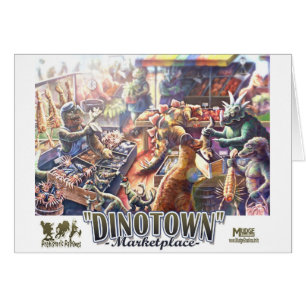 Tarjeta del mercado del dinosaurio de Dinotown