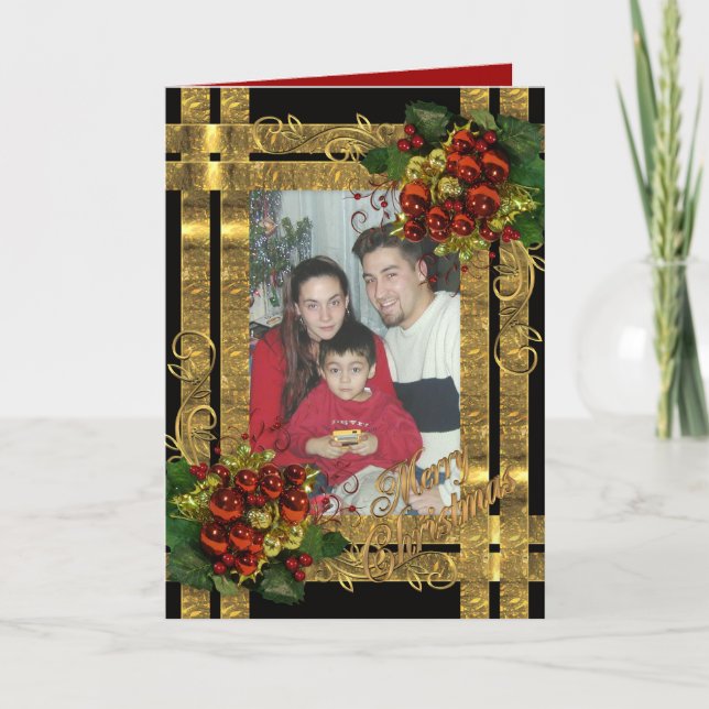 Tarjeta del mismo tamaño elegante del navidad para (Anverso)