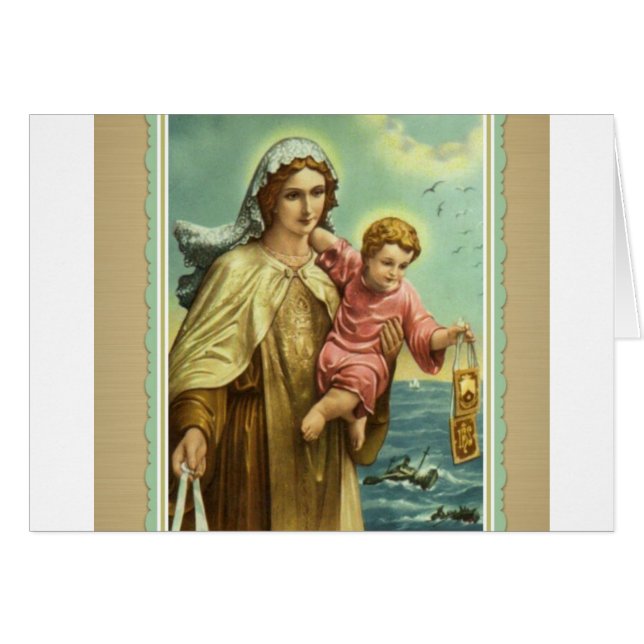 Tarjeta del monte Carmelo Maris Stella del Virgen (Anverso (Horizontal))