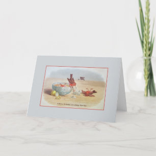 Tarjeta del navidad borracho de los petirrojos del