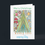 Tarjeta del navidad/de Jánuca (navidad para<br><div class="desc">Desee los amigos y a la familia un Hanukristmas y un Christmukkah felices con esta tarjeta a mano que celebra ambos días de fiesta.</div>