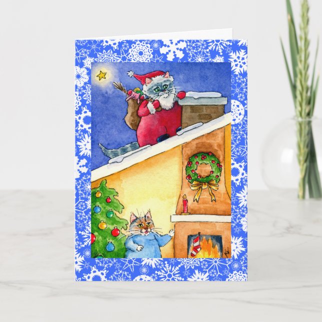 Tarjeta del navidad o del día de fiesta de Santa (Anverso)