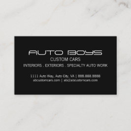 Tarjeta del negocio automovilístico de la pisada