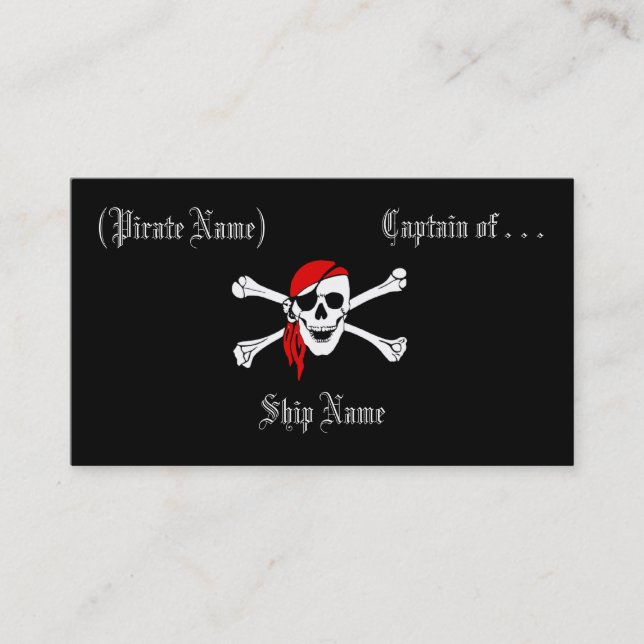 Tarjeta del negocio/del perfil del pirata (Anverso)