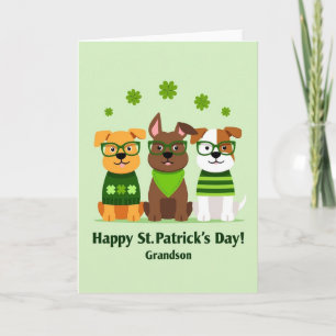 Tarjeta del nieto de St Patricks Dogs