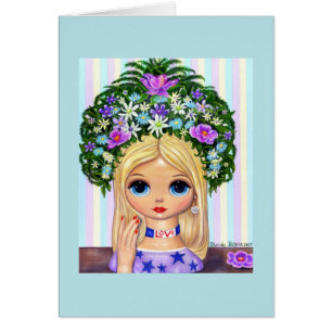 Tarjeta del niño de flor de Blythe de los años 60