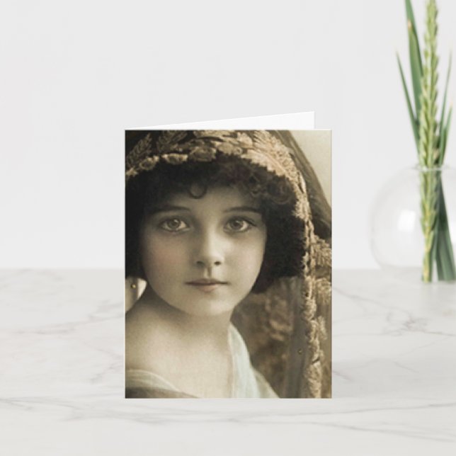 tarjeta del niño del vintage (Anverso)