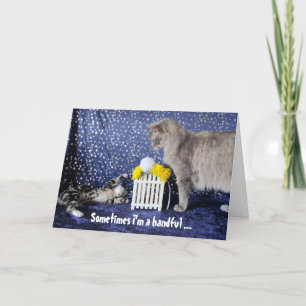 Tarjeta Del niño (o gato) que es un puñado - Día del papá