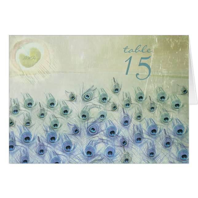 Tarjeta del número de la tabla de la boda de la (Anverso (Horizontal))