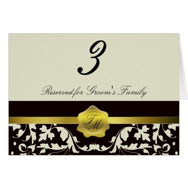 Tarjeta del número de la tabla de la recepción (Anverso (Horizontal))