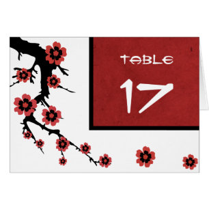 Tarjeta del número de la tabla de Sakura de la