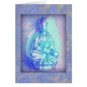 Tarjeta del ópalo azul de Kwan Yin