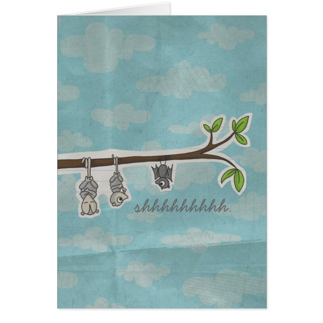 Tarjeta del oposum y del palo, shhhh. (Frente)