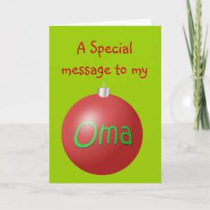 Tarjeta del ornamento del navidad de Oma