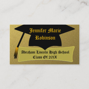 Tarjeta del oro y del graduado personalizado con