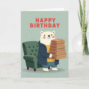 Tarjeta del Oso con Pila de Regalos
