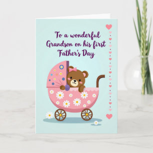 Tarjeta del Oso de Cochecito del Día del Padre Dul