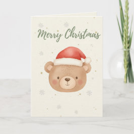 Tarjeta del oso de Feliz Navidad