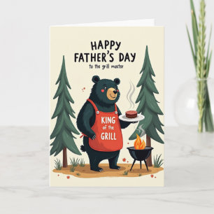 Tarjeta del oso del Día del Padre Grill King