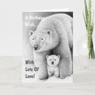 Tarjeta del oso polar y de felicitación de Cub