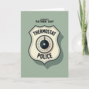 Tarjeta del Padre Policía Termostato Antiguo
