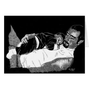 Tarjeta del padre y del hijo