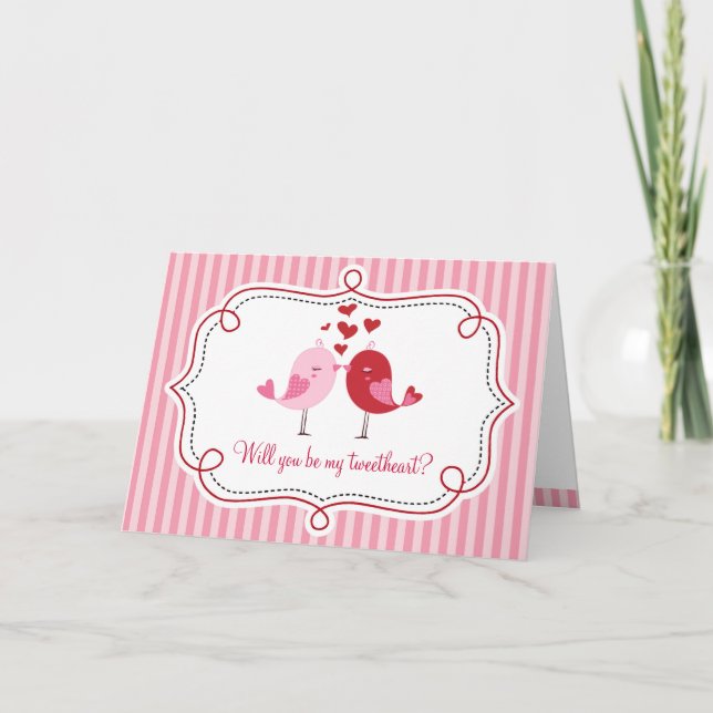 Tarjeta del pájaro del amor del pío (Anverso)