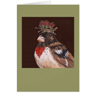 tarjeta del pájaro del rosa-breasted, Winston