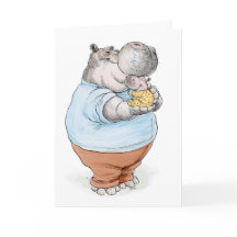 Tarjeta del papá y del bebé del abrazo del