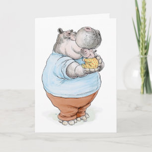 Tarjeta del papá y del bebé del abrazo del