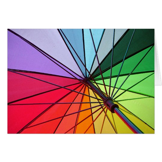 tarjeta del paraguas del arco iris