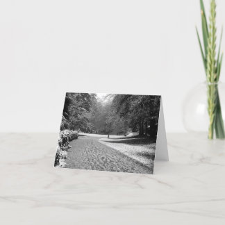 Tarjeta del paseo del invierno del parque de