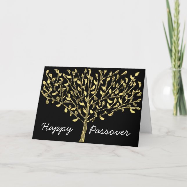 Tarjeta del Passover del árbol de la hoja de oro (Anverso)